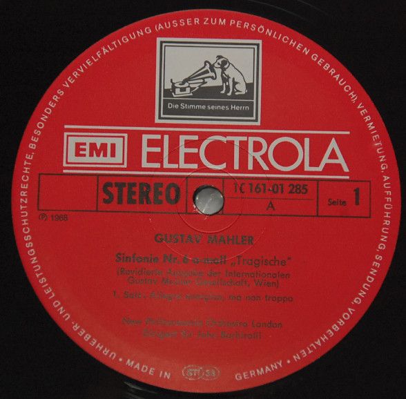 His Master's Voice 1C 161 - 01285/86 Ⓢ - Gustav Mahler, Sir John - Image 4