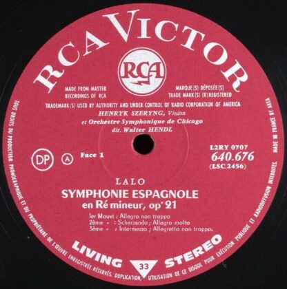 RCA 640.676 A - Édouard Lalo, Henryk Szeryng, Chicago Symphony O - Image 3