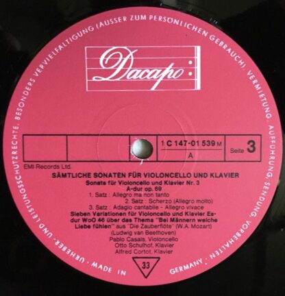 Dacapo 1C 147-01 538/39 M - Ludwig van Beethoven, Pablo Casals, - Image 7