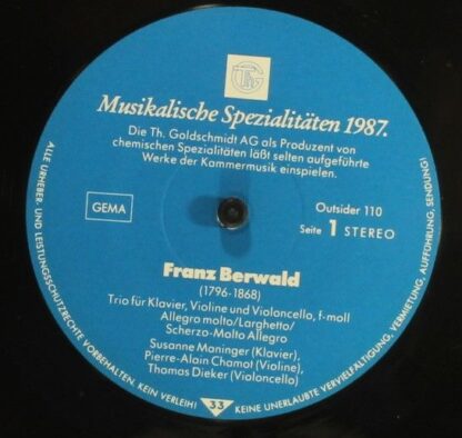 Th. Goldschmidt AG Outsider 110 - Franz Berwald, Charles Ives, D - Image 5