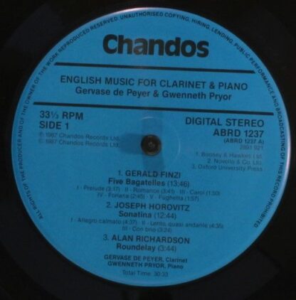 Chandos ABRD 1237 - Gervase de Peyer, Gwenneth Pryor, Malcolm Ar - Image 3