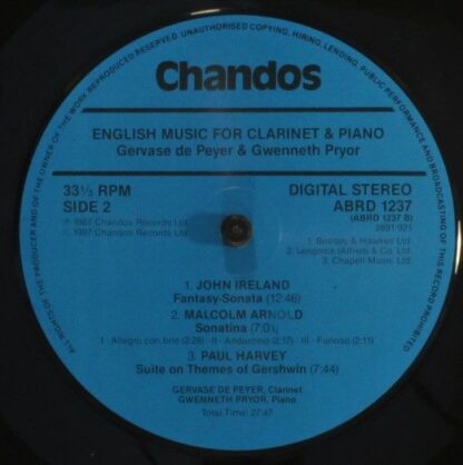 Chandos ABRD 1237 - Gervase de Peyer, Gwenneth Pryor, Malcolm Ar - Image 4