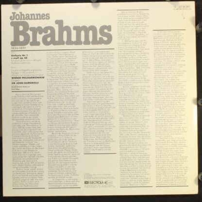 His Master's Voice 1C 037-00 381 - Johannes Brahms, Wiener Philh - Image 2