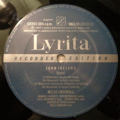 Lyrita SRCS. 59 - John Ireland, Melos Ensemble Of London, André - Image 3