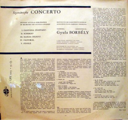 Qualiton LPX 1213 - Endre Szervánszky, Hungarian State Orchestra - Image 2