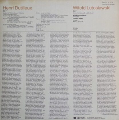 EMI 66 157 9 - Henri Dutilleux, Witold Lutoslawski, Mstislav Ros - Image 2