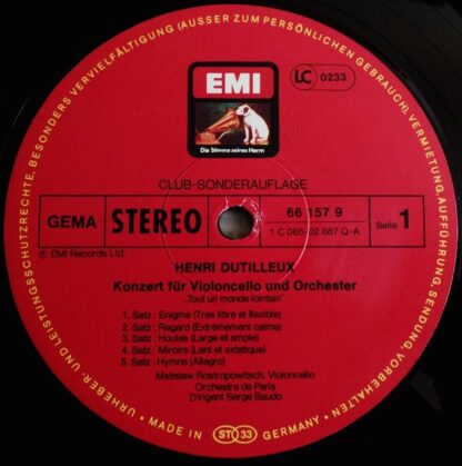 EMI 66 157 9 - Henri Dutilleux, Witold Lutoslawski, Mstislav Ros - Image 3