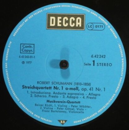 DECCA 6.42242 AP - Robert Schumann, Johannes Brahms, Musikverein - Image 3