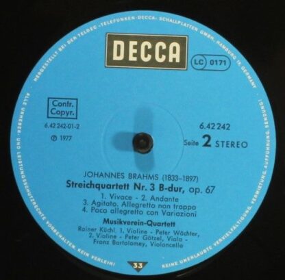 DECCA 6.42242 AP - Robert Schumann, Johannes Brahms, Musikverein - Image 4