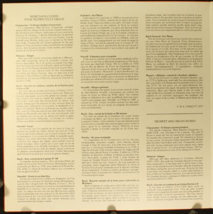 EMI 2 C 069-02954 - Maurice André, Jane Parker-Smith - Trompette - Image 2