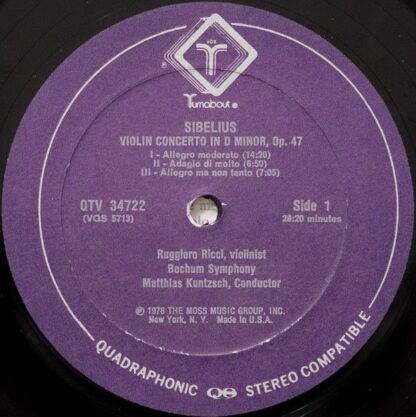 Turnabout QTV 34722 - Jean Sibelius, Christian Sinding, Ottokar - Image 3