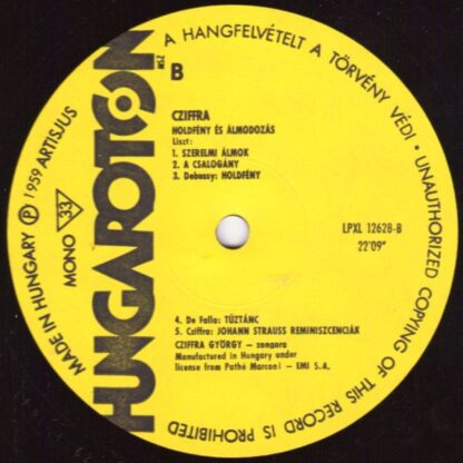 Hungaroton LPXL 12628 - Gyorgy Cziffra - Holdfény És Álmodozás - Image 3
