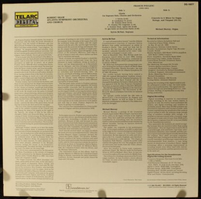 Telarc DG-10077 - Francis Poulenc, Robert Shaw, Atlanta Symphony - Image 3