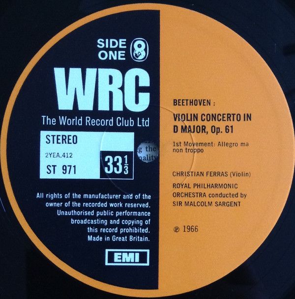 EMI ST 971 - Ludwig van Beethoven, Christian Ferras, Royal Philh - Image 3