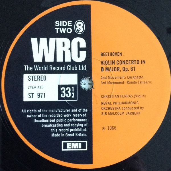 EMI ST 971 - Ludwig van Beethoven, Christian Ferras, Royal Philh - Image 4