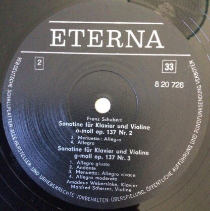 Eterna 8 20 728 - Franz Schubert, Manfred Scherzer, Amadeus Webe - Image 4