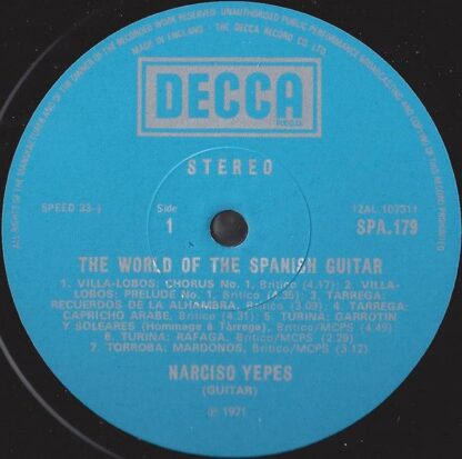 DECCA SPA 179 - Narciso Yepes - The World Of The Spanish Guitar - Image 3