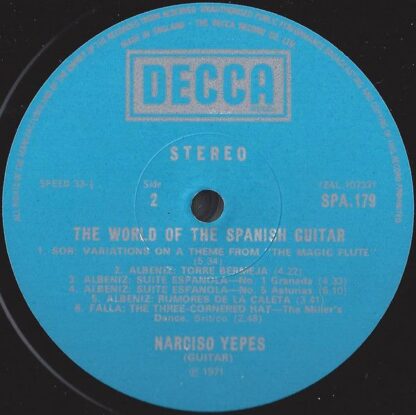 DECCA SPA 179 - Narciso Yepes - The World Of The Spanish Guitar - Image 4