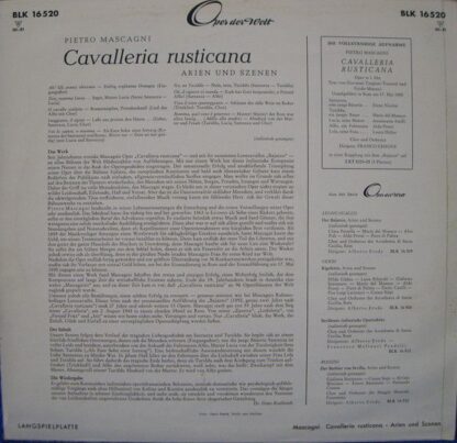 DECCA BLK 16520 - Pietro Mascagni - Cavalleria Rusticana - Arien - Image 2