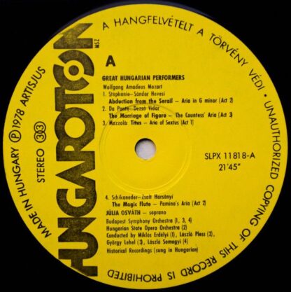 Hungaroton SLPX 11818 - Osváth Júlia - Osváth Júlia - Image 3