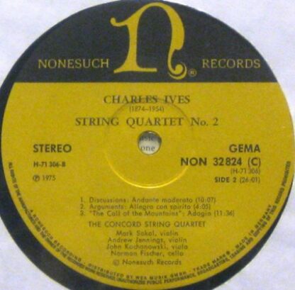 Nonesuch Records NON 32 824 - Charles Ives, The Concord String Q - Image 3