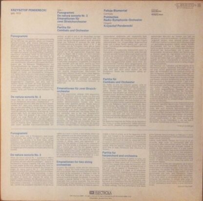 EMI Electrola 1C 065-02 574 Q - Krzysztof Penderecki, Felicja Bl - Image 2