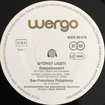 WERGO WER 60076 - György Ligeti - Doppelkonzert / San Francisco - Image 3