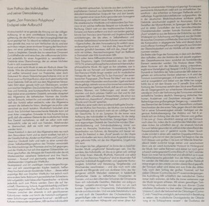 WERGO WER 60076 - György Ligeti - Doppelkonzert / San Francisco - Image 7