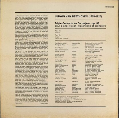 Deutsche Harmonia Mundi HM 20335 - Ludwig van Beethoven, Collegi - Image 2