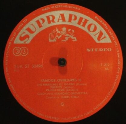 Supraphon SUA 50496 - The Czech Philharmonic Orchestra, Karel Še - Image 3