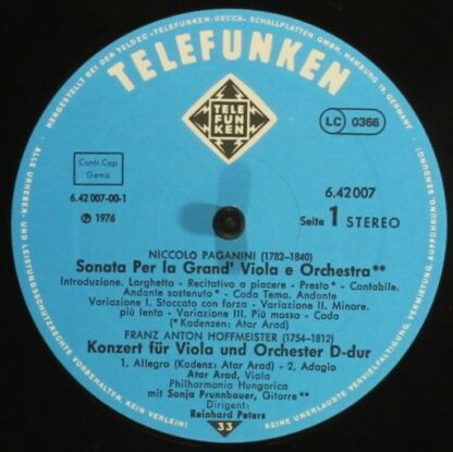 Telefunken 6.42007 - Niccolò Paganini, Carl Stamitz, Franz Anton - Image 5