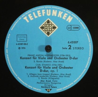 Telefunken 6.42007 - Niccolò Paganini, Carl Stamitz, Franz Anton - Image 6