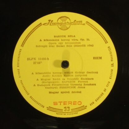 Hungaroton SLPX 11486 - Béla Bartók, Katalin Kasza, Melis György - Image 6