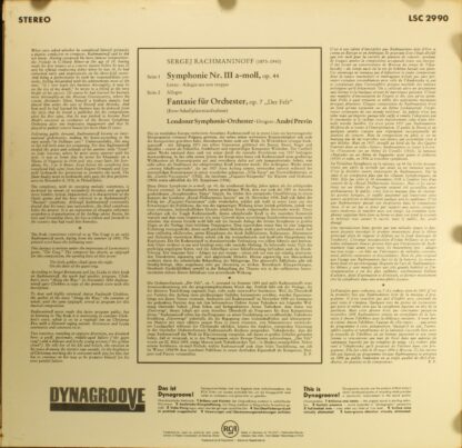 RCA Victor LSC-2990 - Sergei Vasilyevich Rachmaninoff, André Pre - Image 2