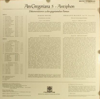 Motette Ursina M 50520 - Various - Ars Gregoriana 5 - Antiphon - Image 2