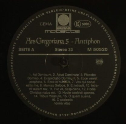 Motette Ursina M 50520 - Various - Ars Gregoriana 5 - Antiphon - Image 5