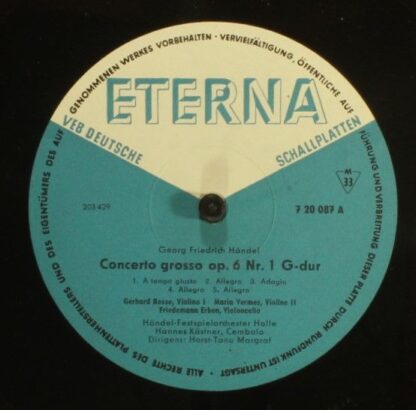 Eterna 7 20 087 - Georg Friedrich Händel, Gerhard Bosse, Maria V - Image 3