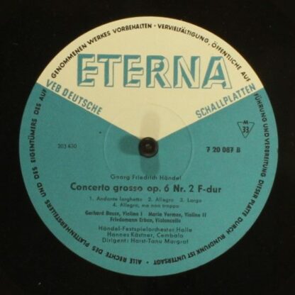 Eterna 7 20 087 - Georg Friedrich Händel, Gerhard Bosse, Maria V - Image 4