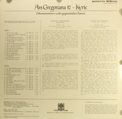 Motette Ursina M 50450 - Various - Ars Gregoriana 10 - Kyrie - Image 2