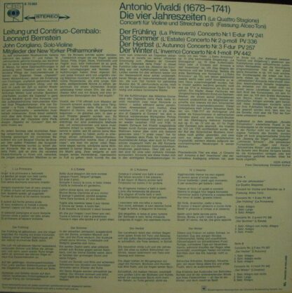 CBS S 72363 - Antonio Vivaldi, John Corigliano (2), Leonard Bern - Image 2