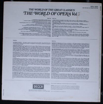 DECCA SPA 489 - Various - The World Of Opera Vol. 3 - Image 2