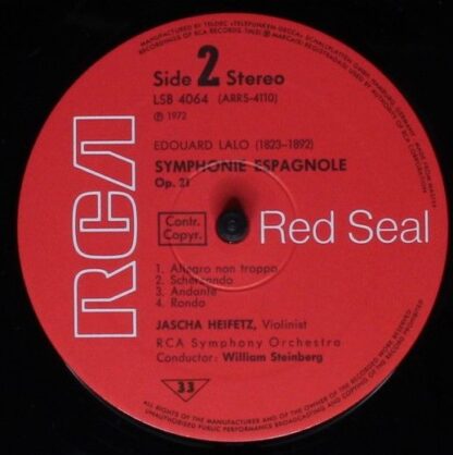 RCA LSB 4064 - Jascha Heifetz, Izler Solomon, William Steinberg - Image 4