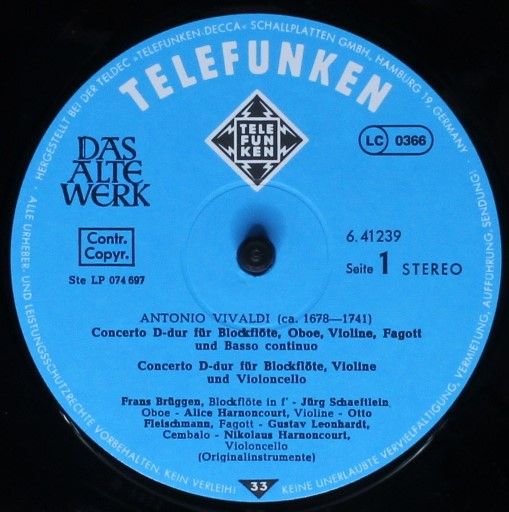 Telefunken 6.41239 - Antonio Vivaldi - Concerti A Cinque, A Quat - Image 4
