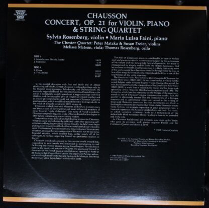 Pantheon (7) PFN 2101 - Ernest Chausson - Concerto Op 21 For Vio - Image 2