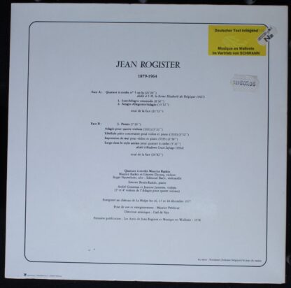 Musique en Wallonie MWL 506 - Jean Rogister - Musique Pour Corde - Image 4