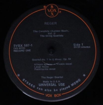 VOX (6) SVBX 587 - Max Reger, Reger Quartett - The Complete Cham - Image 3