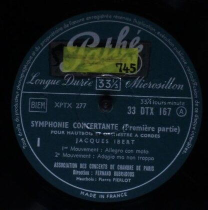 Pathé DTX 167 - Jacques Ibert, Association Des Concerts De Chamb - Image 3