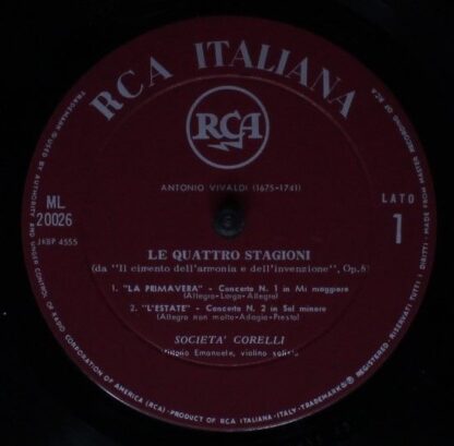 RCA Victor Red Seal ML-20026 - Antonio Vivaldi, Società Corelli - Image 5