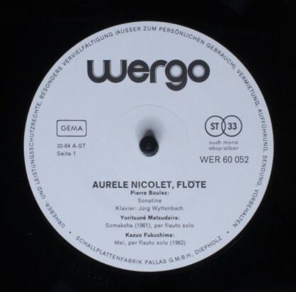 WERGO WER 60 052 - Aurèle Nicolet, Pierre Boulez, Yoritsune Mats - Image 3