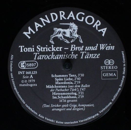 Mandragora (2) INT 160.125 - Toni Stricker - Brot Und Wein (Taro - Image 5